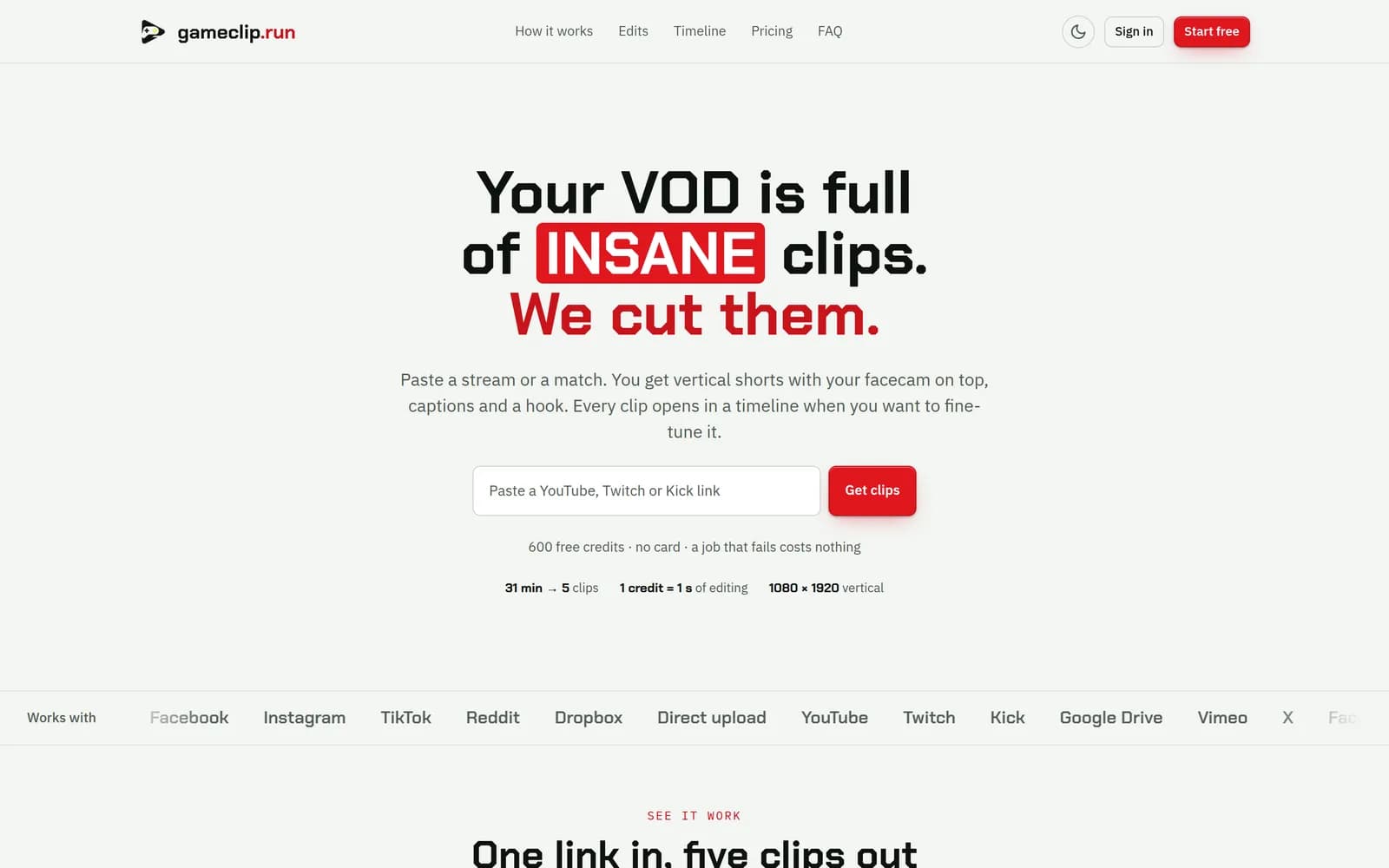 gameclip.run home page