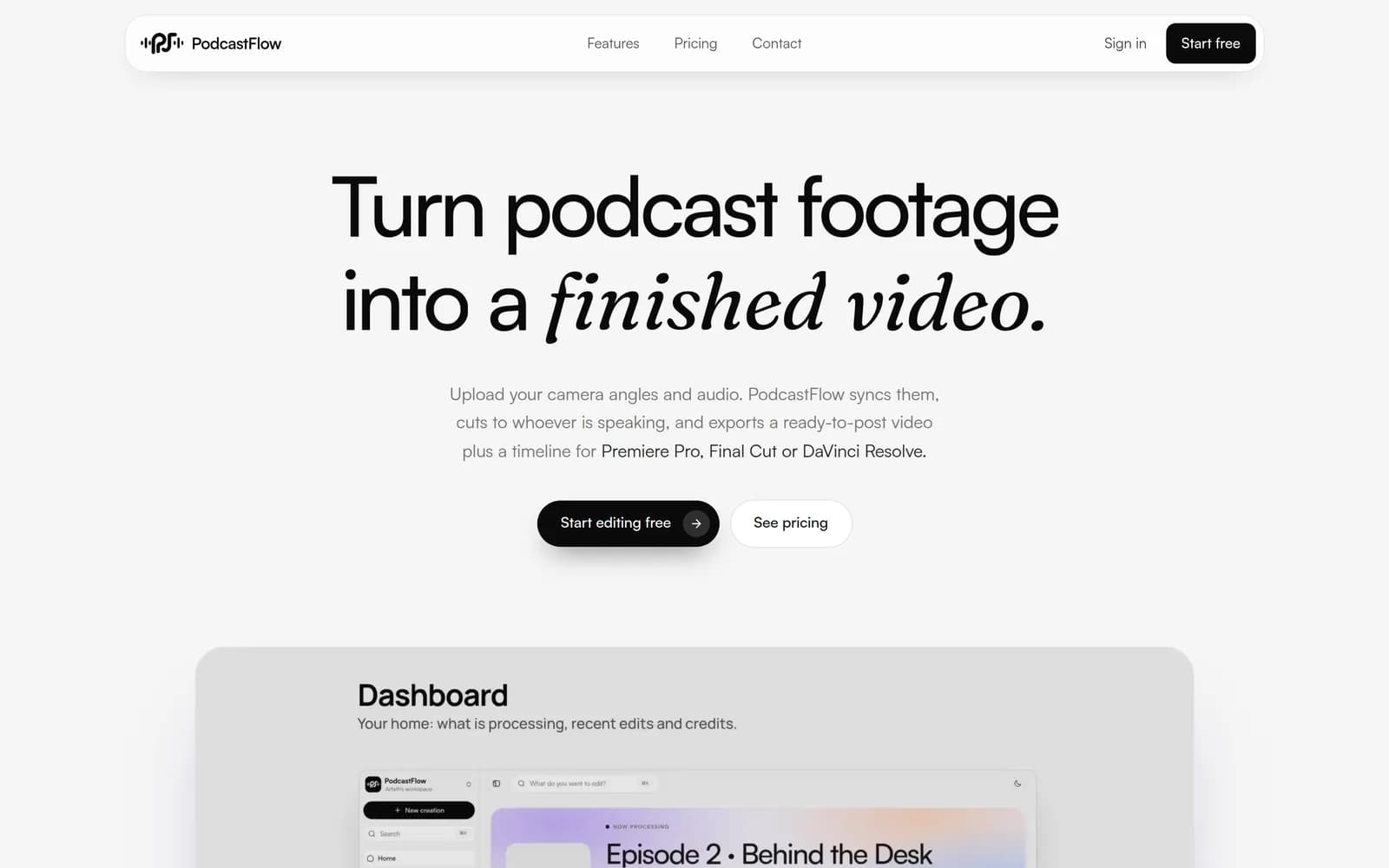PodcastFlow home page